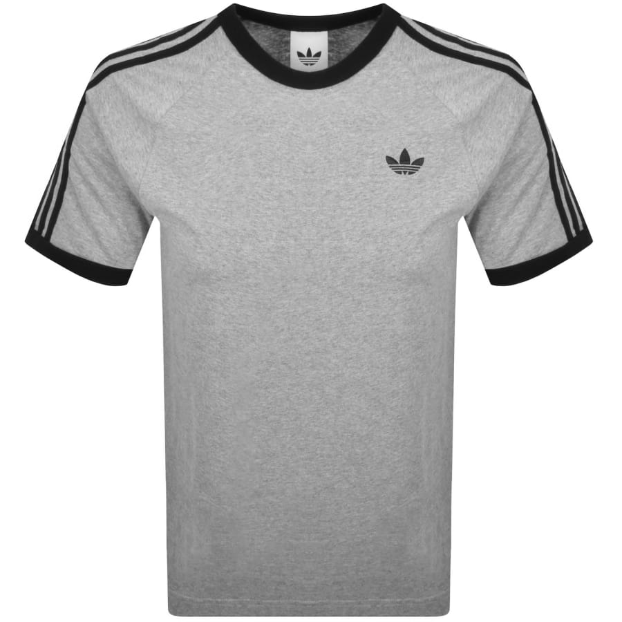 adidas Originals 3 Stripes T Shirt Grey | Mainline Menswear us